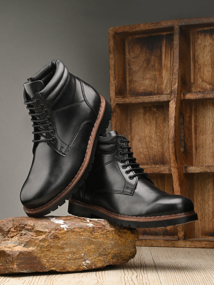 CARLO ROMANO BY WASAN VEGAN LEATHER LACE UP ANKLE BOOT FOR MEN