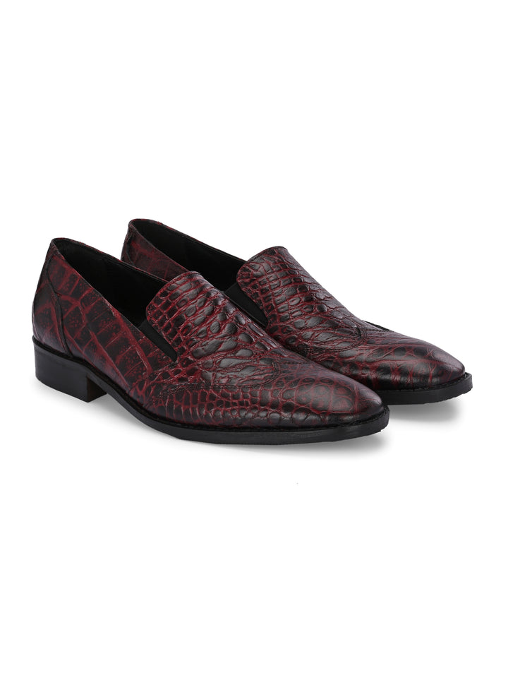 CARLO ROMANO TAN COLOR ITALIAN CROCODILE PRINTED LEATHER MOCCASIN SLIPON SHOE FOR MEN