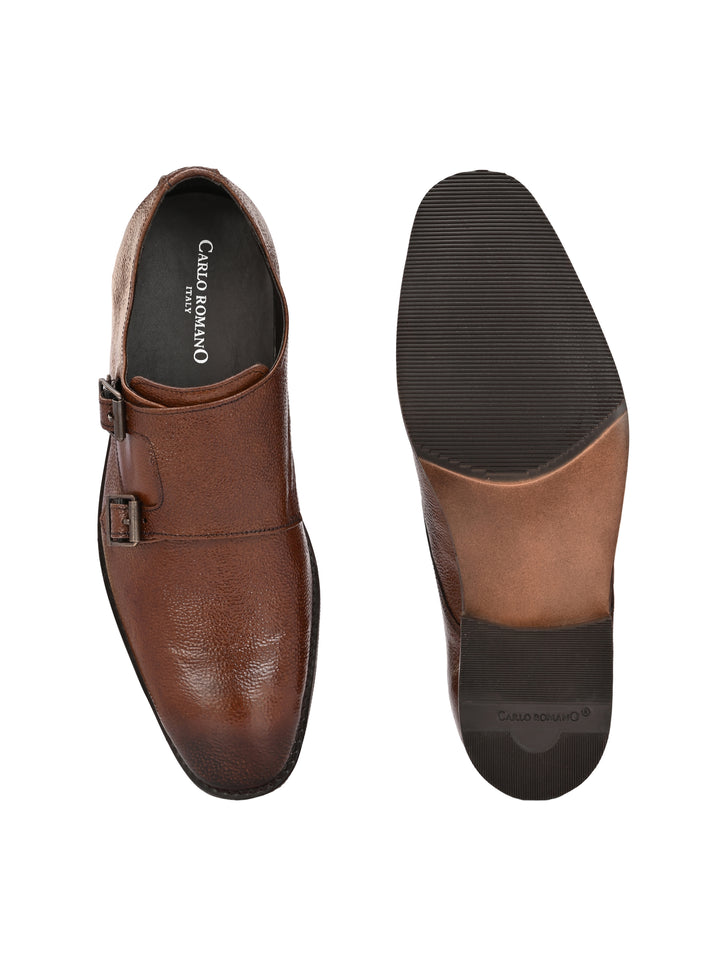 CARLO ROMANO BY WASAN GENUINE LEATHER MONK STRAP SHOES FOR MEN