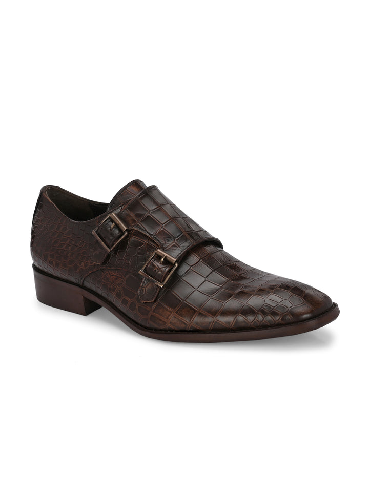 CARLO ROMANO PREMIUM RANGE ITALIAN CROCODILE PRINTED LEATHER MONK SHOE FOR MEN