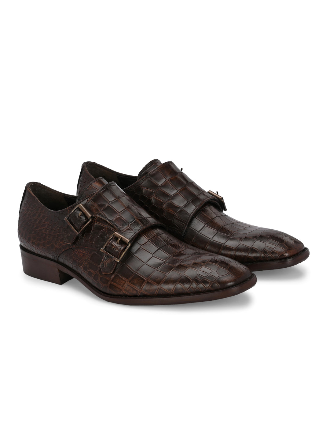 CARLO ROMANO PREMIUM RANGE ITALIAN CROCODILE PRINTED LEATHER MONK SHOE FOR MEN