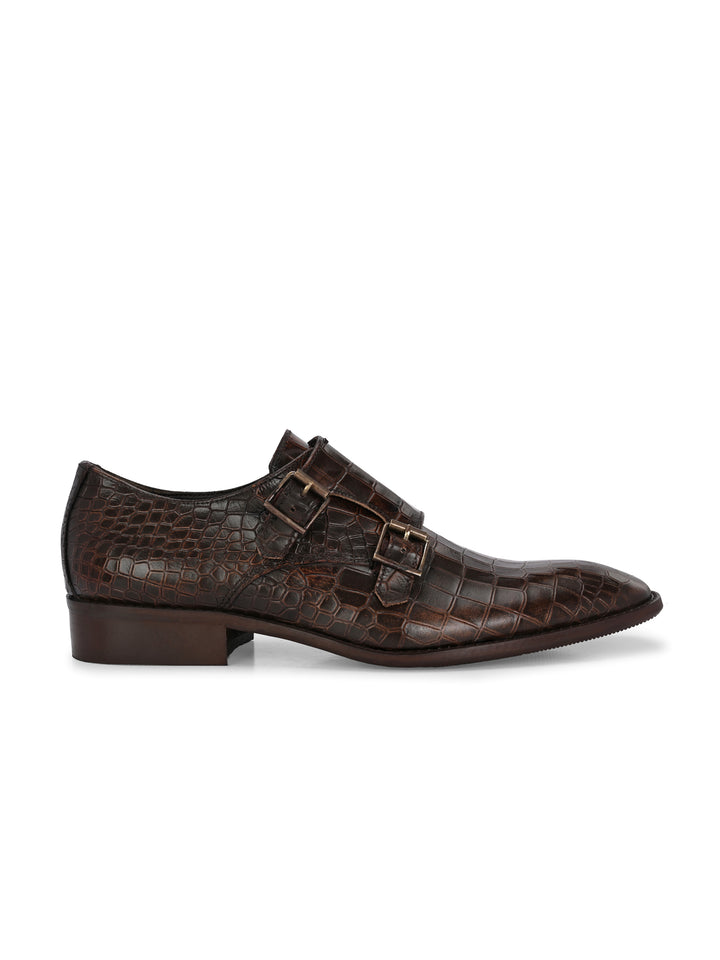 CARLO ROMANO PREMIUM RANGE ITALIAN CROCODILE PRINTED LEATHER MONK SHOE FOR MEN