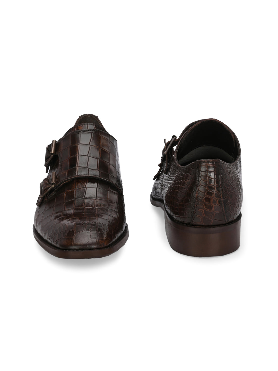 CARLO ROMANO PREMIUM RANGE ITALIAN CROCODILE PRINTED LEATHER MONK SHOE FOR MEN