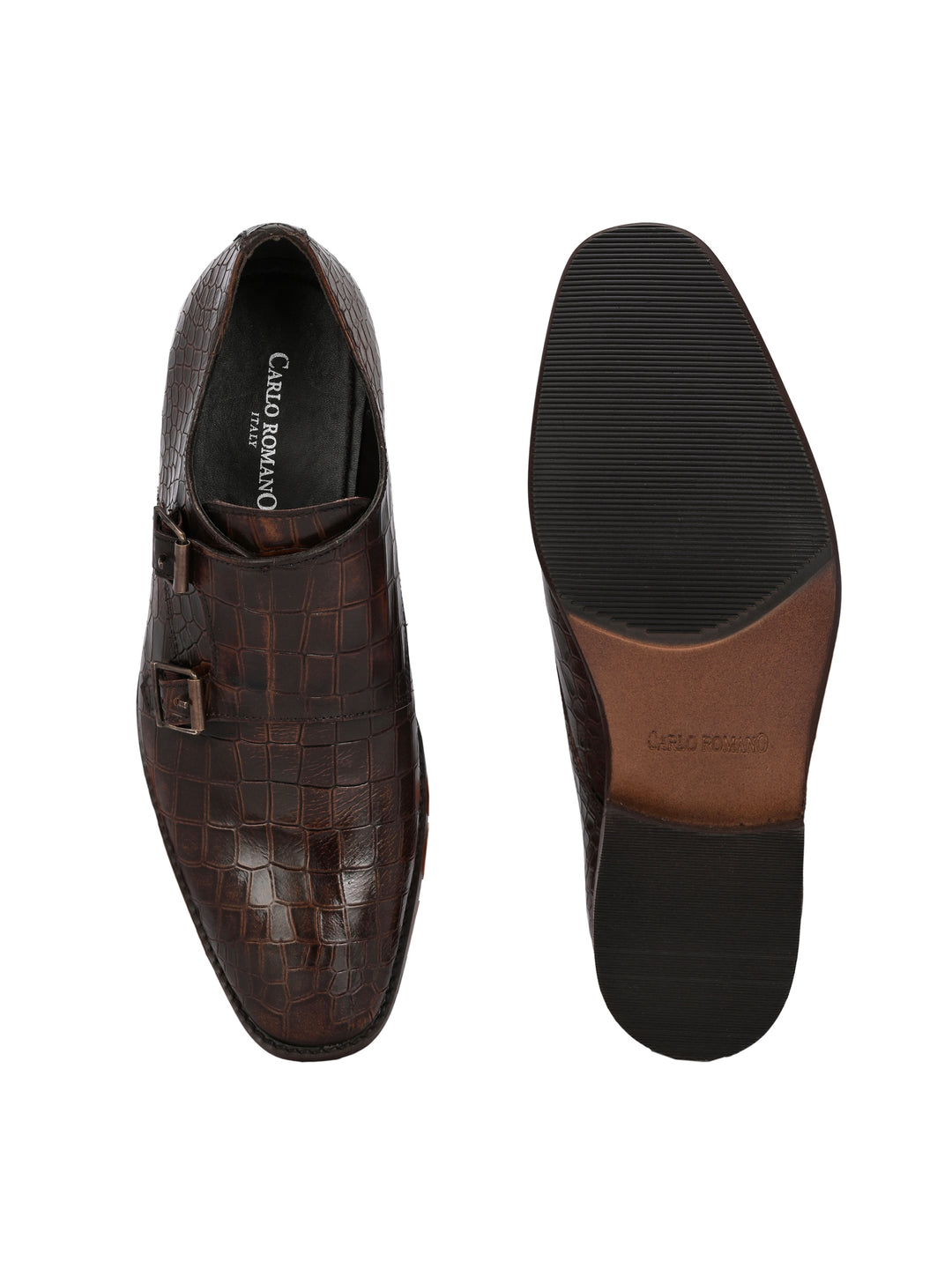 CARLO ROMANO PREMIUM RANGE ITALIAN CROCODILE PRINTED LEATHER MONK SHOE FOR MEN