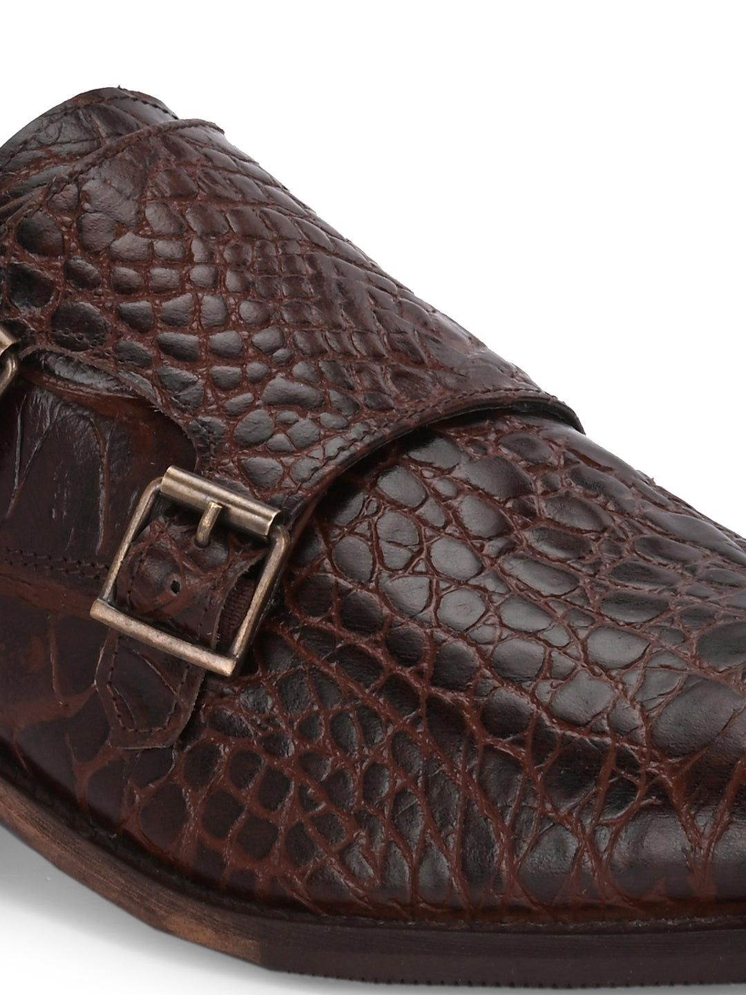 CARLO ROMANO PREMIUM RANGE ITALIAN CROCODILE PRINTED LEATHER MONK SHOE FOR MEN