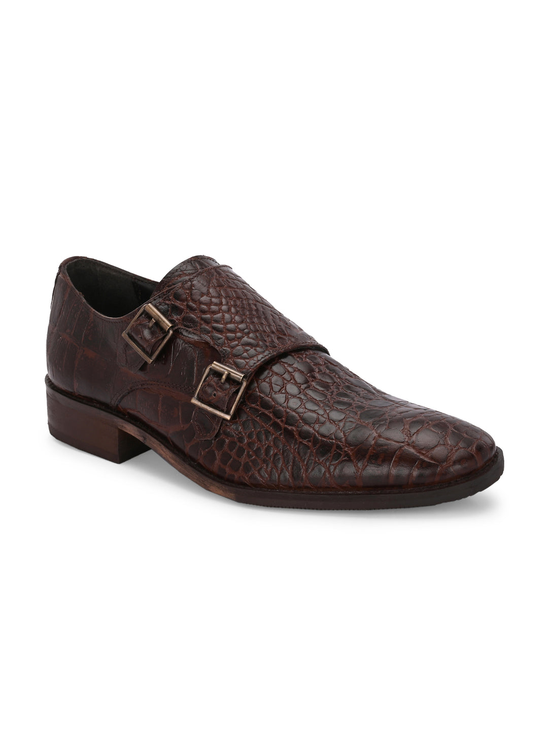 CARLO ROMANO PREMIUM RANGE ITALIAN CROCODILE PRINTED LEATHER MONK SHOE FOR MEN