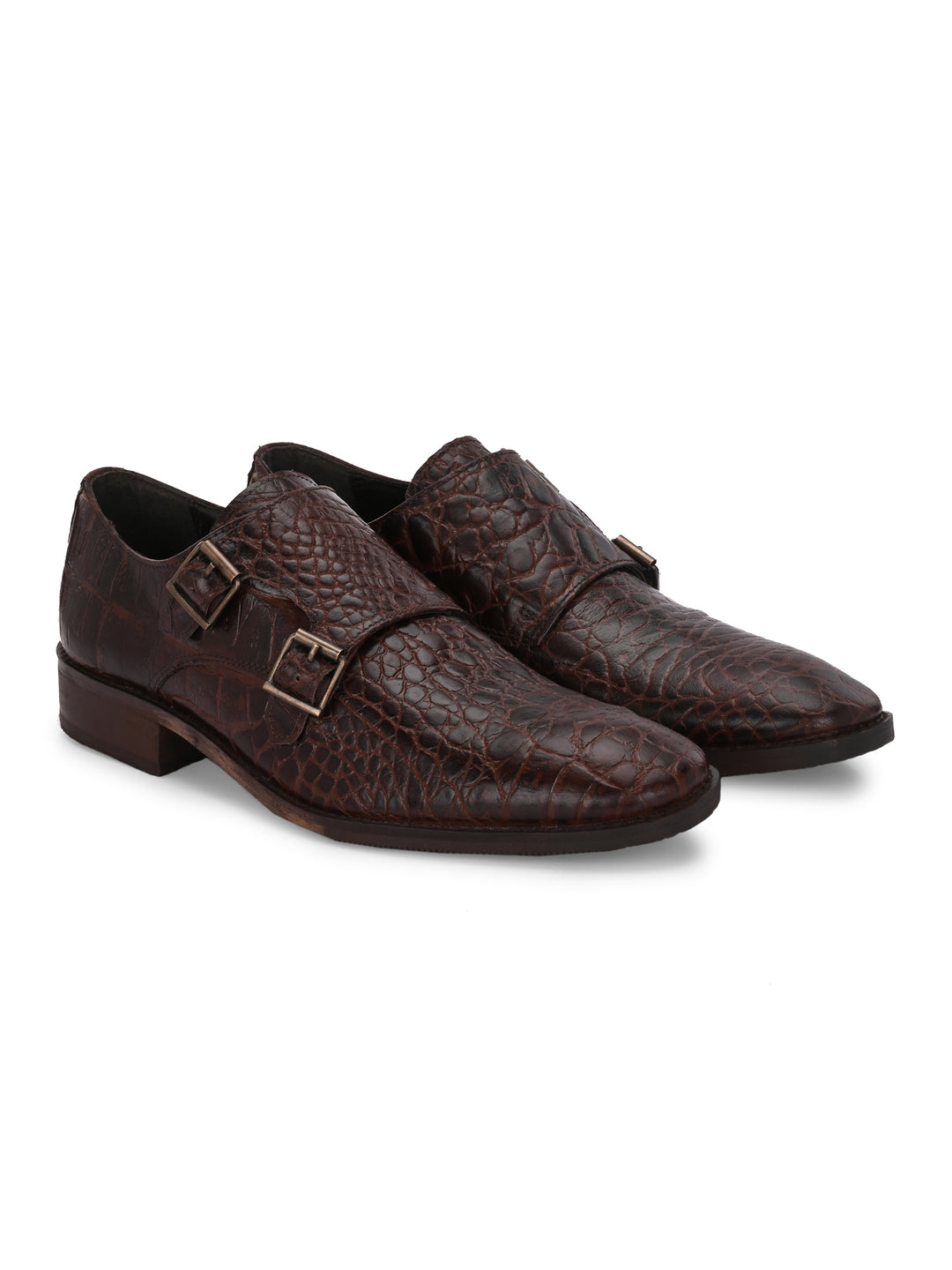 CARLO ROMANO PREMIUM RANGE ITALIAN CROCODILE PRINTED LEATHER MONK SHOE FOR MEN