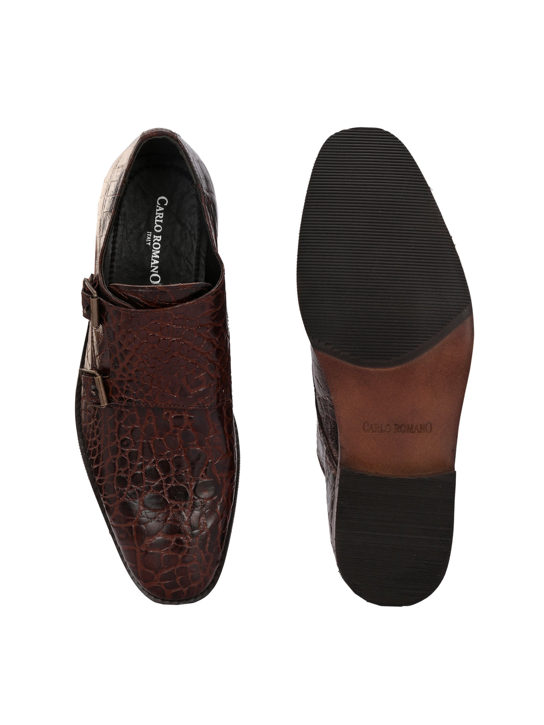 CARLO ROMANO PREMIUM RANGE ITALIAN CROCODILE PRINTED LEATHER MONK SHOE FOR MEN