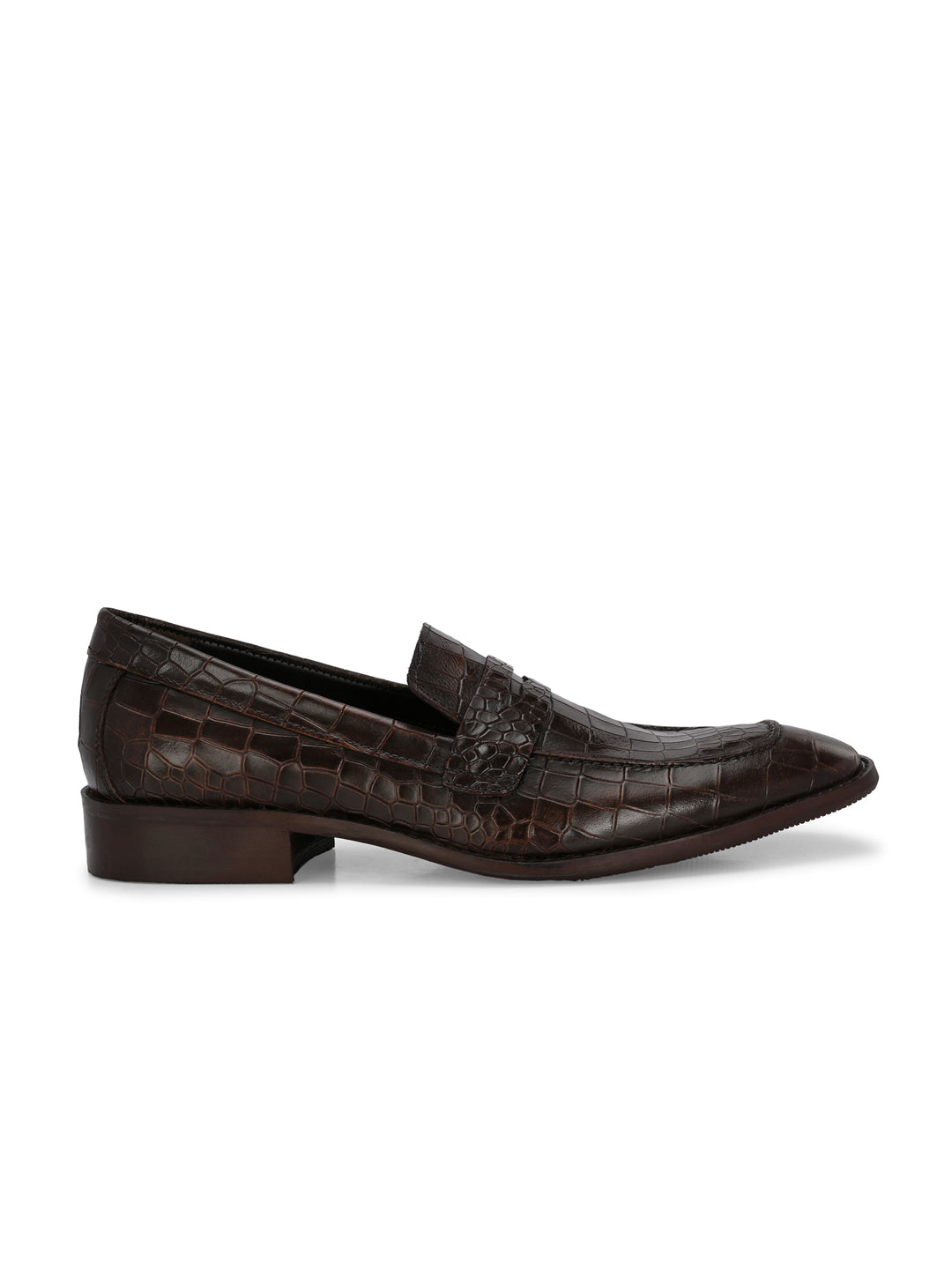 CARLO ROMANO BROWN COLOR PREMIUM RANGE ITALIAN CROCODILE PRINTED LEATHER MOCCASIN SHOE FOR MEN