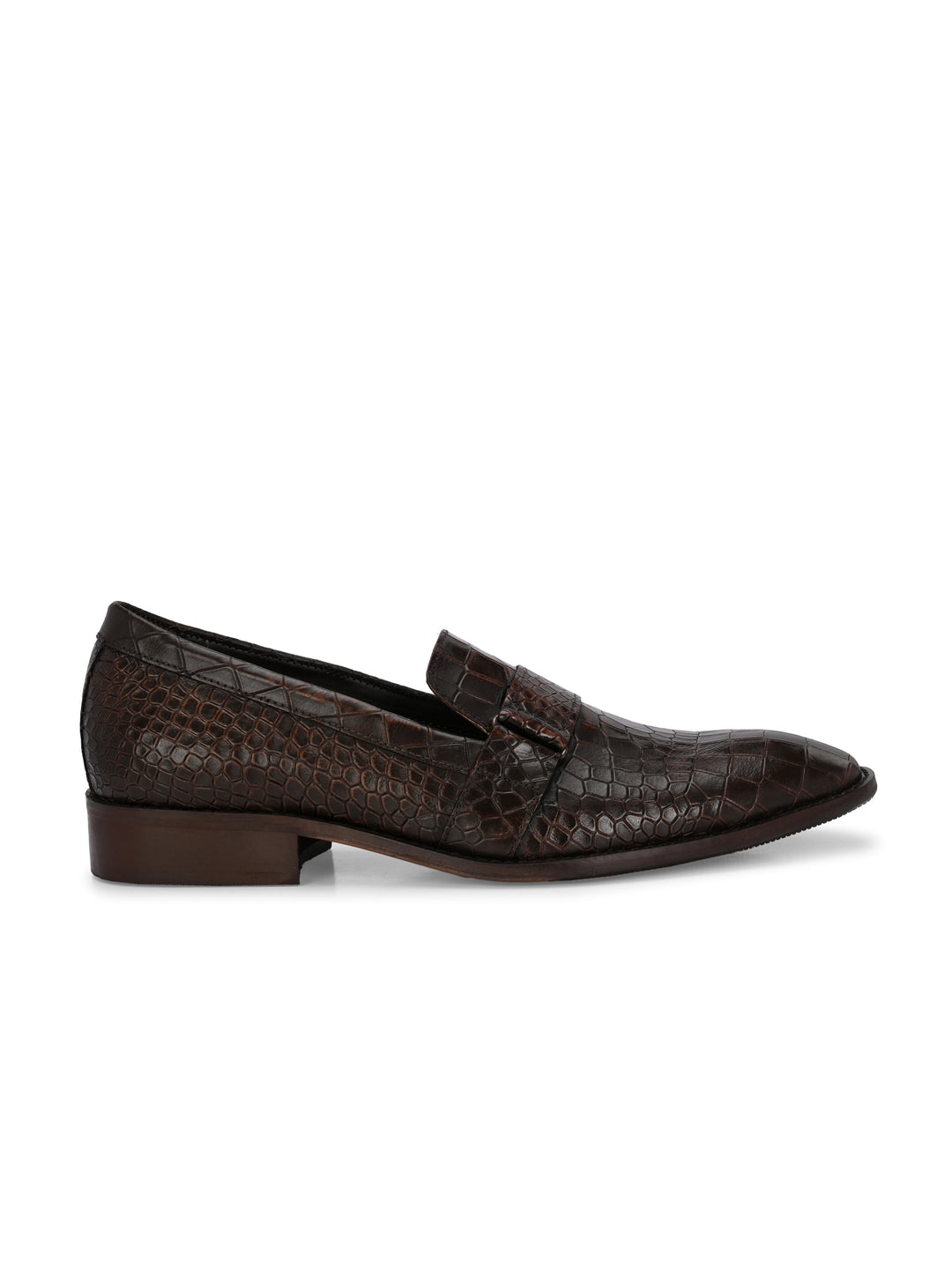 CARLO ROMANO BROWN COLOR PREMIUM RANGE ITALIAN CROCODILE PRINTED LEATHER SYLISH MOCCASIN SHOE FOR MEN