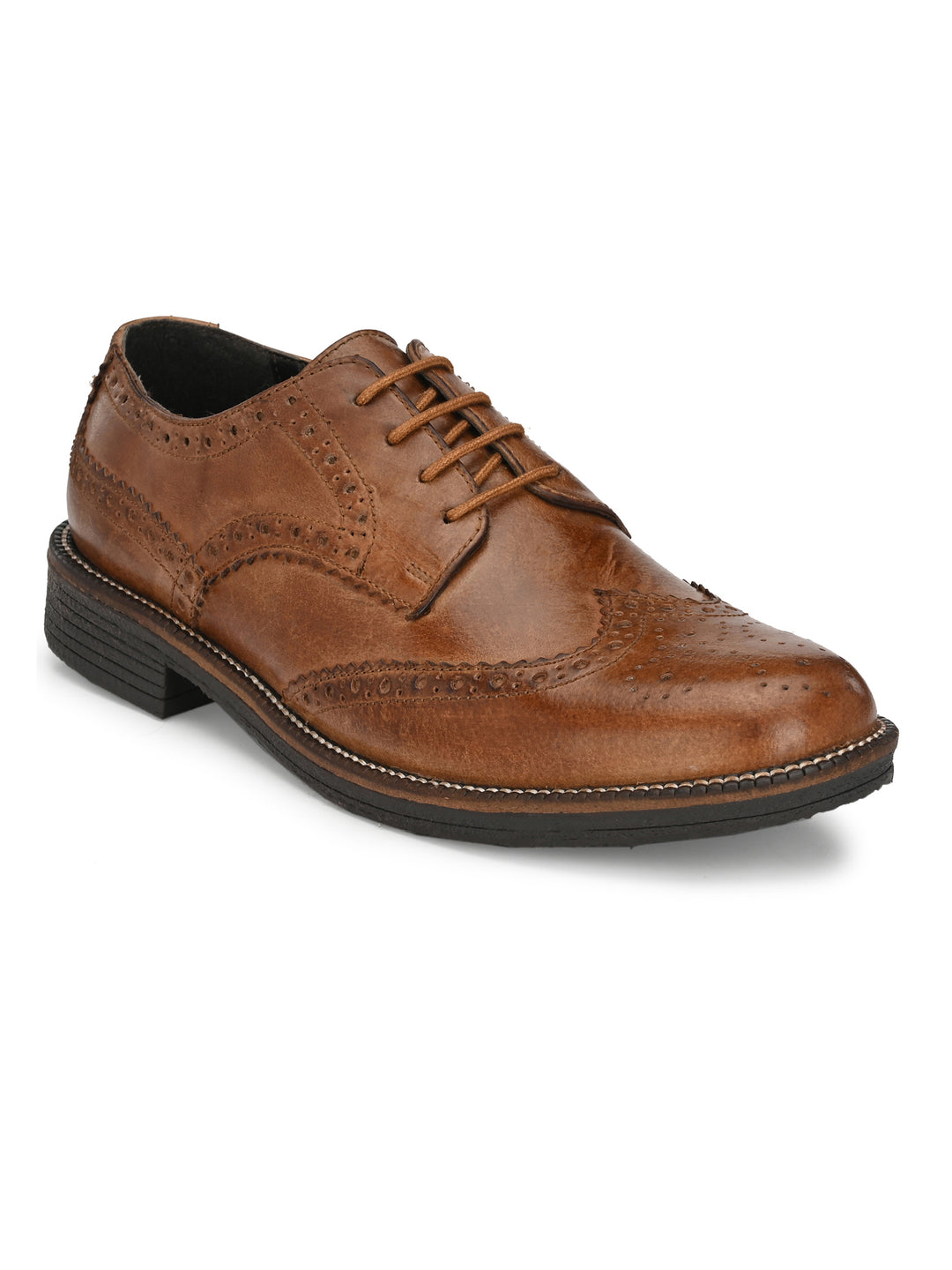 Men's Burnish Leather Formal Brogue Shoe