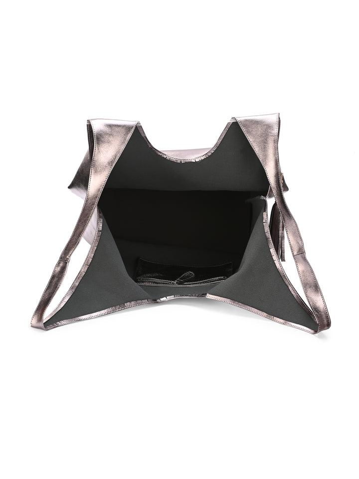 Carlo Romano By Wasan Silver color Stylish & Functional Accessory Premium Vegan Leather Hand Bags For Women
