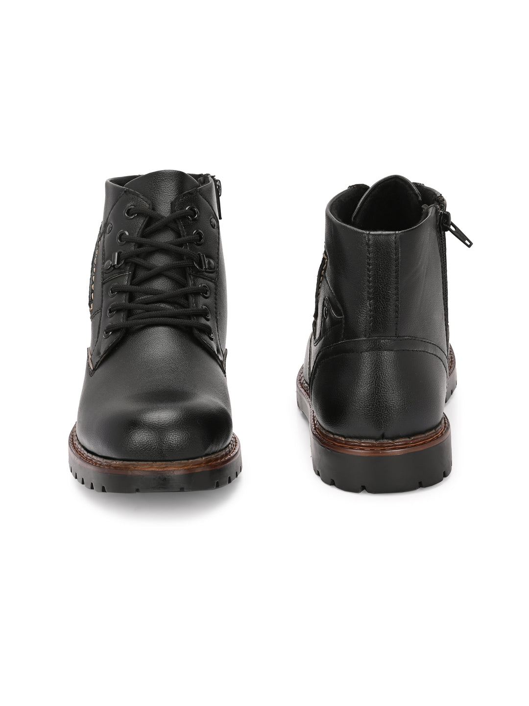 CARLO ROMANO VEGAN LEATHER ANKEL LACE UP STYLISH BOOT FOR MEN