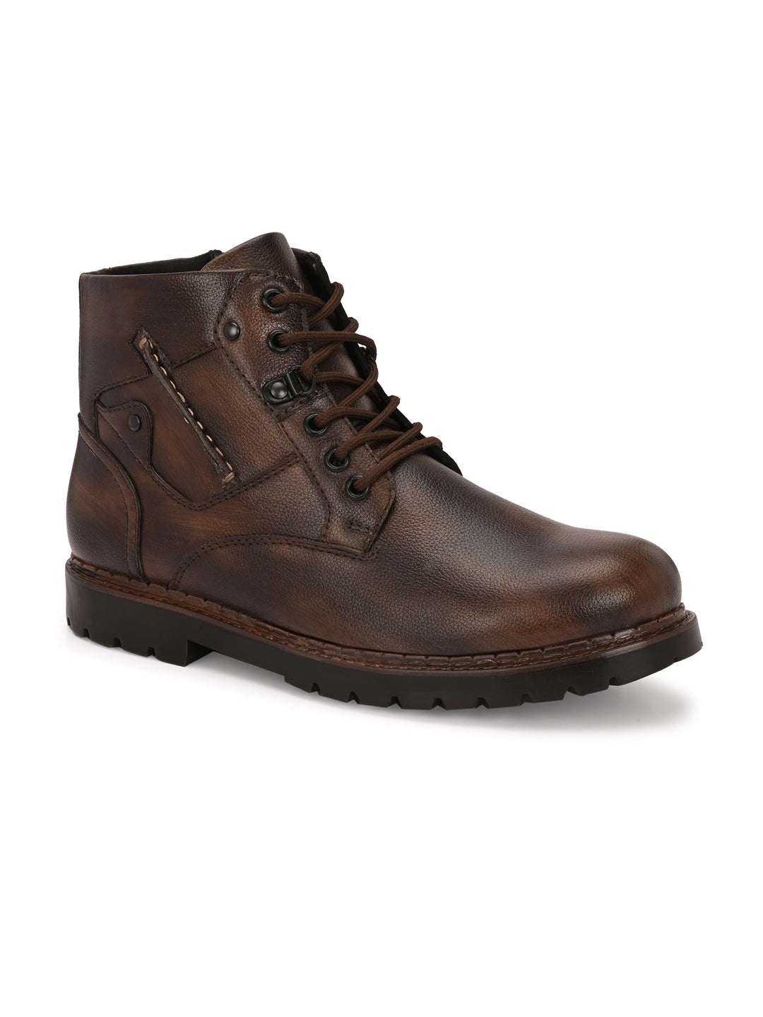 CARLO ROMANO VEGAN LEATHER ANKEL LACE UP STYLISH BOOT FOR MEN