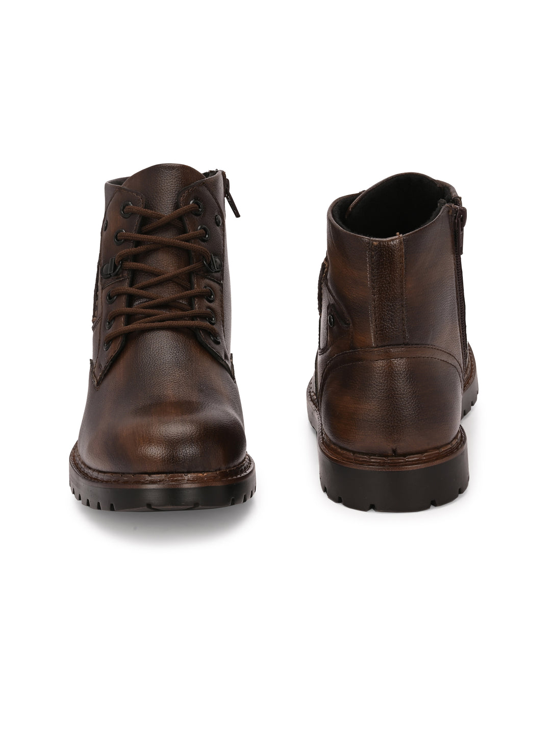 CARLO ROMANO VEGAN LEATHER ANKEL LACE UP STYLISH BOOT FOR MEN