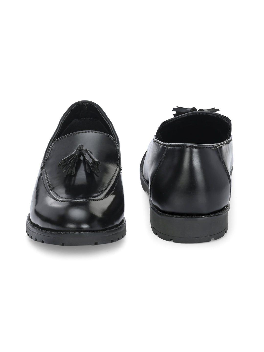 CARLO ROMANO BY WASAN VEGAN LEATHER PATENT BLACK COLOUR SLIP-ON MOCCASIN FOR MEN