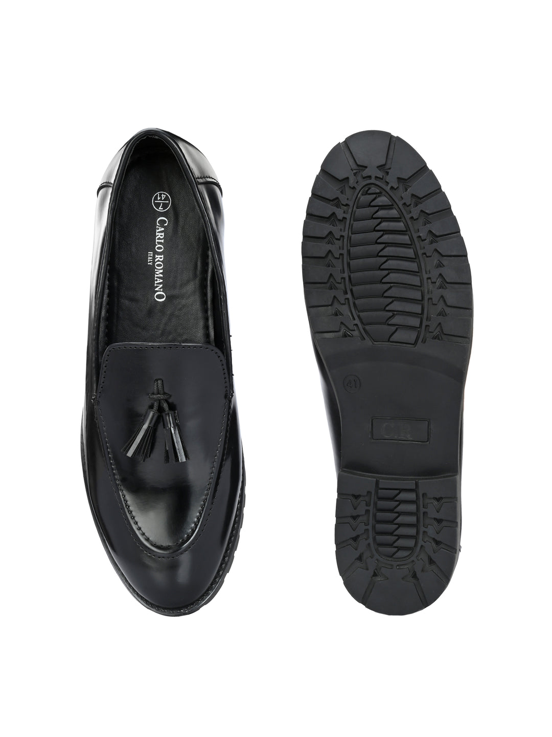 CARLO ROMANO BY WASAN PATENT VEGAN LEATHER COLOUR SLIP-ON MOCCASIN SHOES FOR MEN