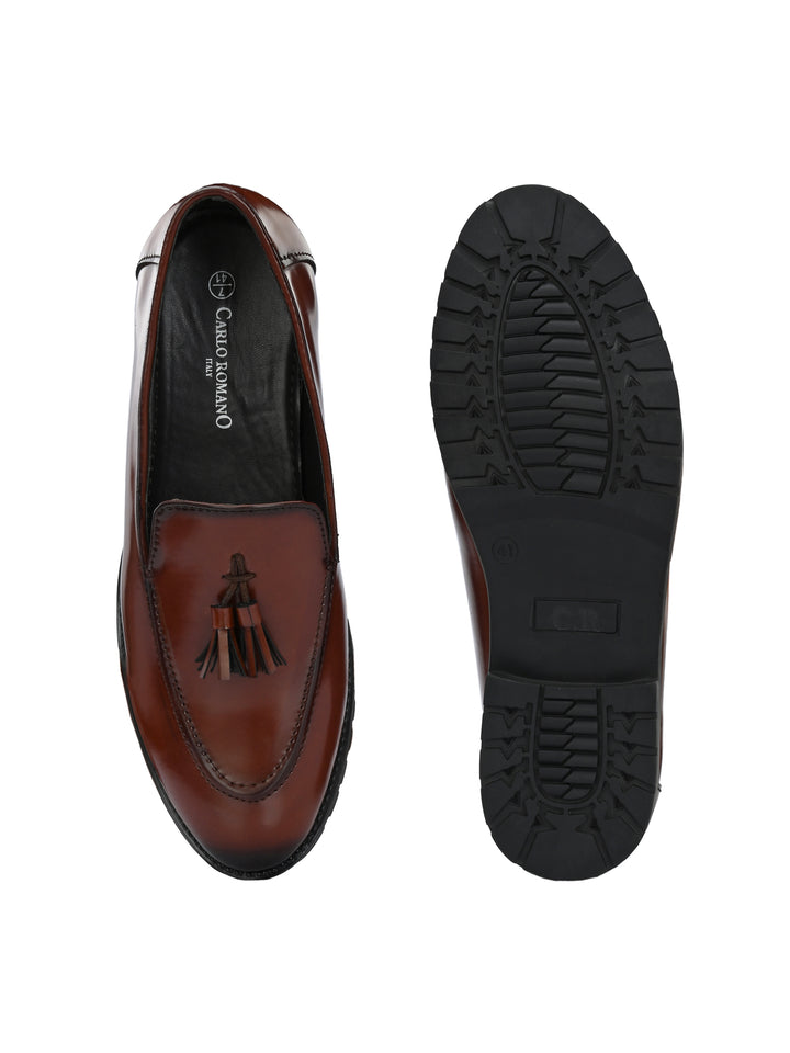 CARLO ROMANO BY WASAN PATENT VEGAN LEATHER COLOUR SLIP-ON MOCCASIN SHOES FOR MEN