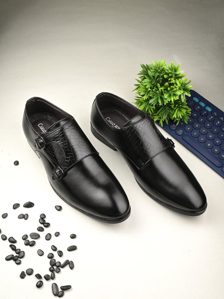 CARLO ROMANO BY WASAN VEGAN LEATHER MONK SHOES FOR MEN