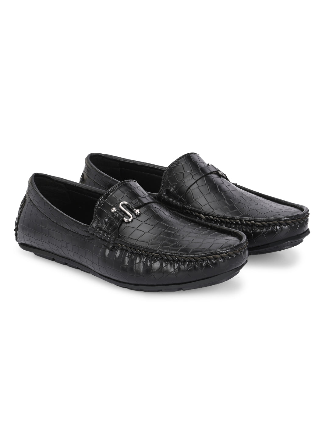 CARLO ROMANO BY WASAN VEGAN LEATHER CROCO PATENT MOCCASIN FOR MEN