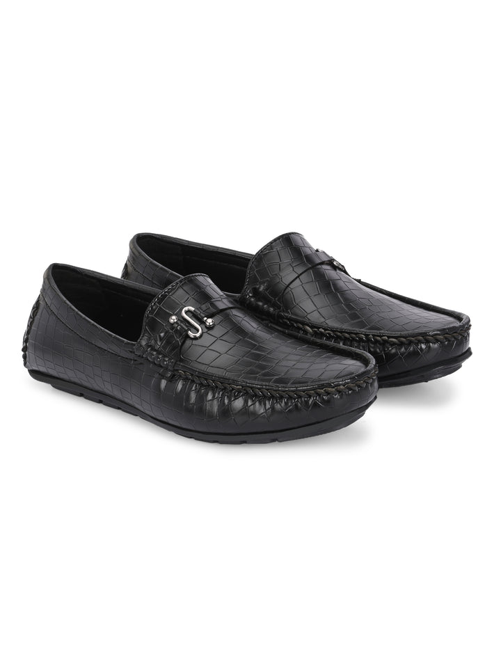 CARLO ROMANO BY WASAN VEGAN LEATHER CROCO PATENT MOCCASIN FOR MEN