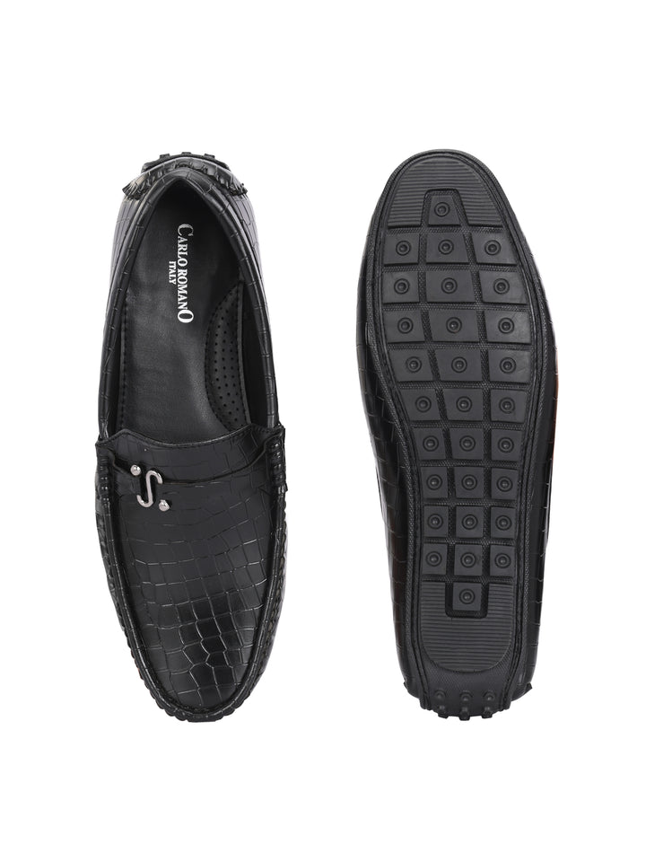 CARLO ROMANO BY WASAN VEGAN LEATHER CROCO PATENT MOCCASIN FOR MEN