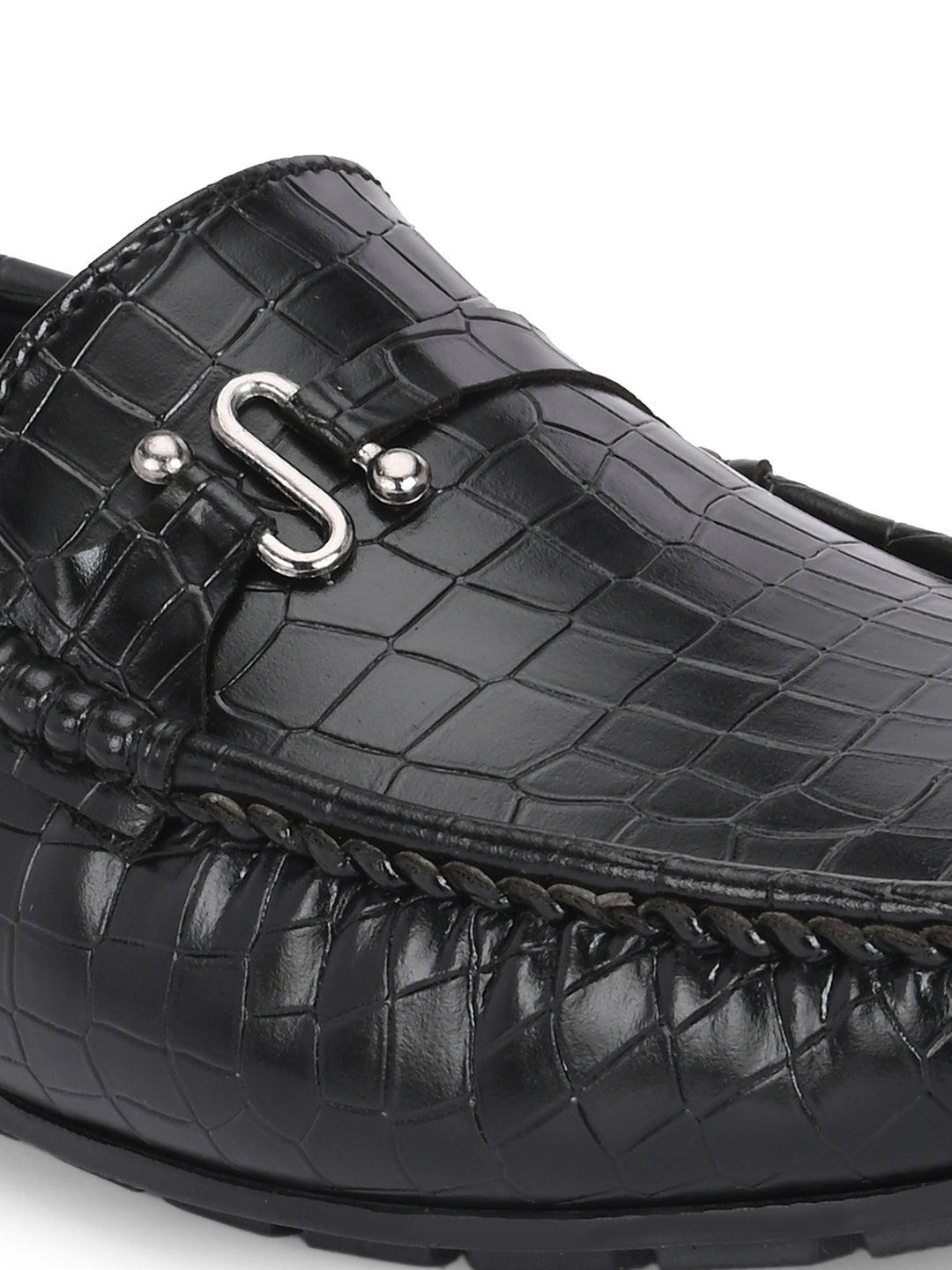 CARLO ROMANO BY WASAN VEGAN LEATHER CROCO PATENT MOCCASIN FOR MEN