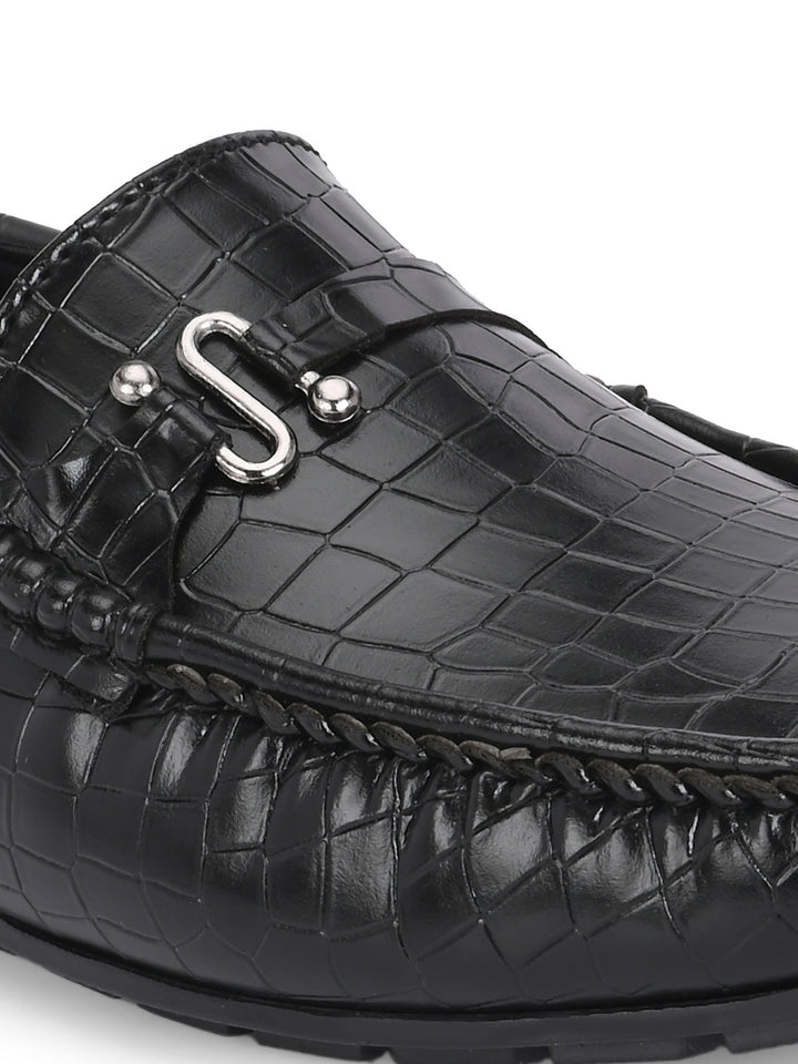 CARLO ROMANO BY WASAN VEGAN LEATHER CROCO PATENT MOCCASIN FOR MEN