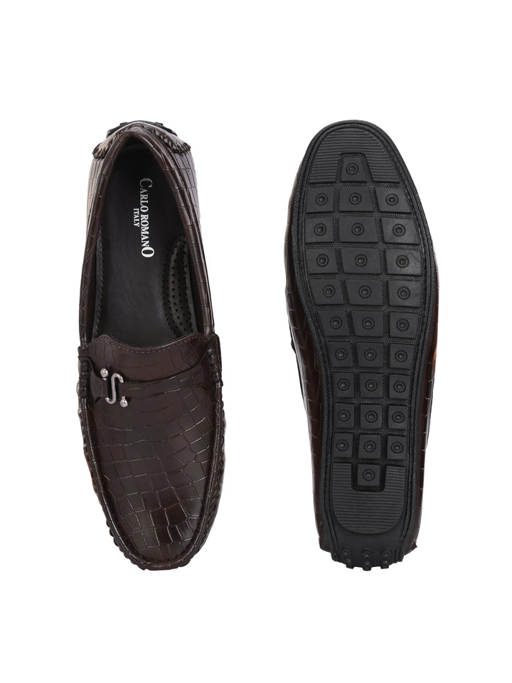 CARLO ROMANO BY WASAN VEGAN LEATHER CROCO PATENT MOCCASIN FOR MEN