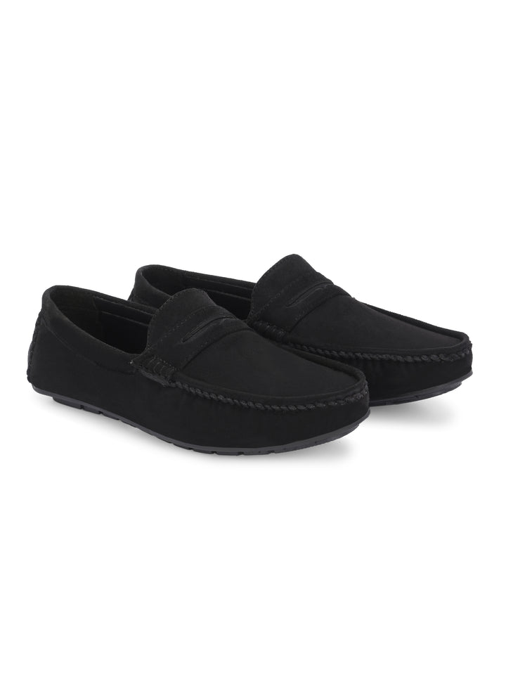 CARLO ROMANO BY WASAN BLACK COLOR VEGAN LEATHER MOCCASIN FOR MEN