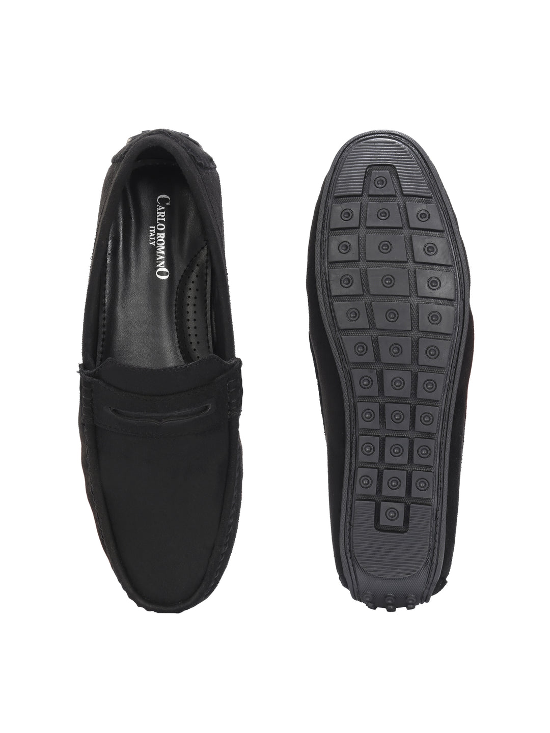 CARLO ROMANO BY WASAN BLACK COLOR VEGAN LEATHER MOCCASIN FOR MEN