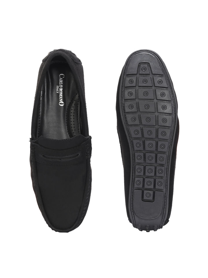 CARLO ROMANO BY WASAN BLACK COLOR VEGAN LEATHER MOCCASIN FOR MEN