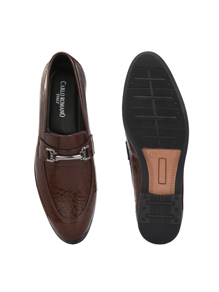 CARLO ROMANO BY WASAN VEGAN LEATHER CROCO PATENT MOCCASIN FOR MEN