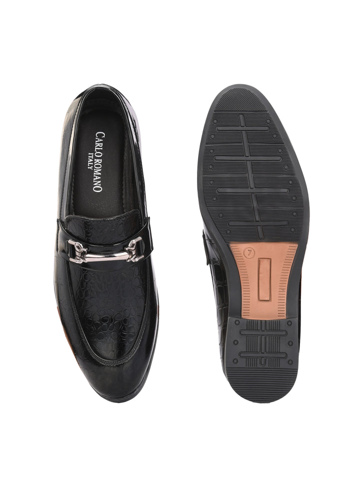 CARLO ROMANO BY WASAN VEGAN LEATHER CROCO PATENT MOCCASIN FOR MEN