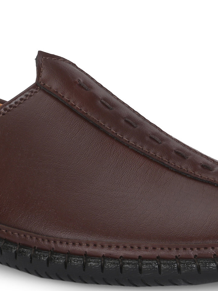 CARLO ROMANO BY WASAN BROWN COLOR VEGAN LEATHER SLIP ON NAGRA SHOES FOR MEN
