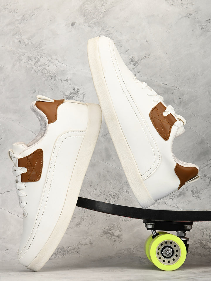 CARLO ROMANO BY WASAN SKY WHITE COLOUR VEGAN LEATHER SNEAKER SHOE FOR MEN