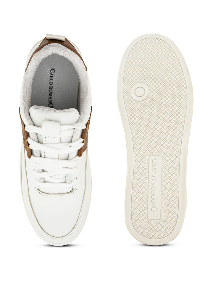 CARLO ROMANO BY WASAN SKY WHITE COLOUR VEGAN LEATHER SNEAKER SHOE FOR MEN