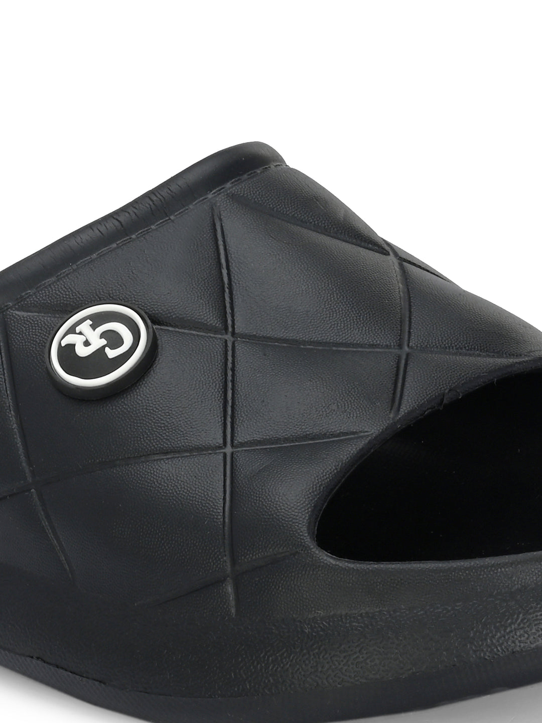 Carlo Romano Black Colour EVA Sliders For Men Trending design Anti-slip sole Sweat free Super flexible Ergonomic and cushioned footed