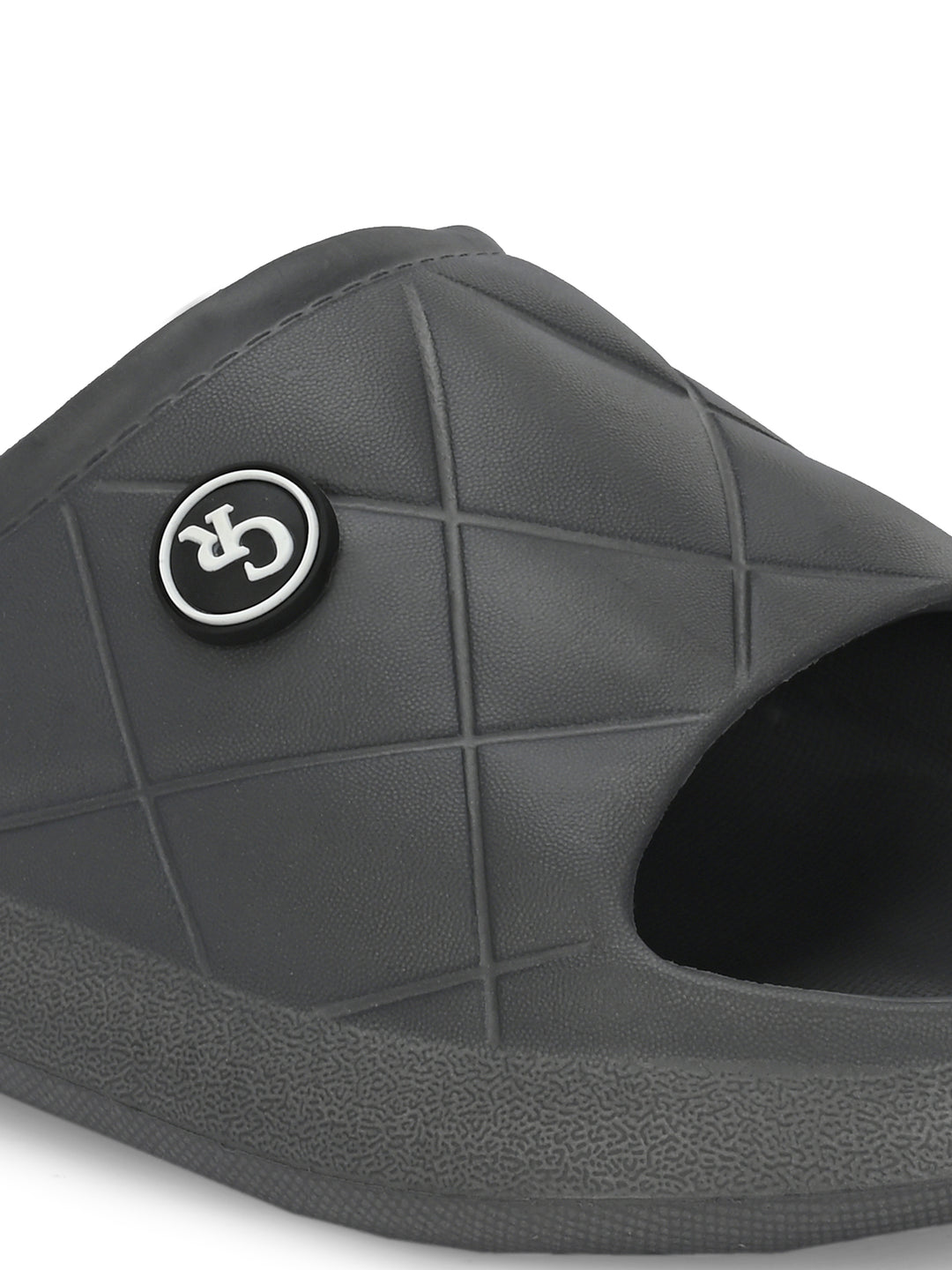 Carlo Romano Grey Colour EVA Sliders For Men Trending design Anti-slip sole Sweat free Super flexible Ergonomic and cushioned footbed