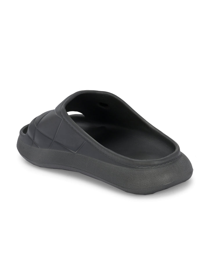 Carlo Romano Grey Colour EVA Sliders For Men Trending design Anti-slip sole Sweat free Super flexible Ergonomic and cushioned footbed