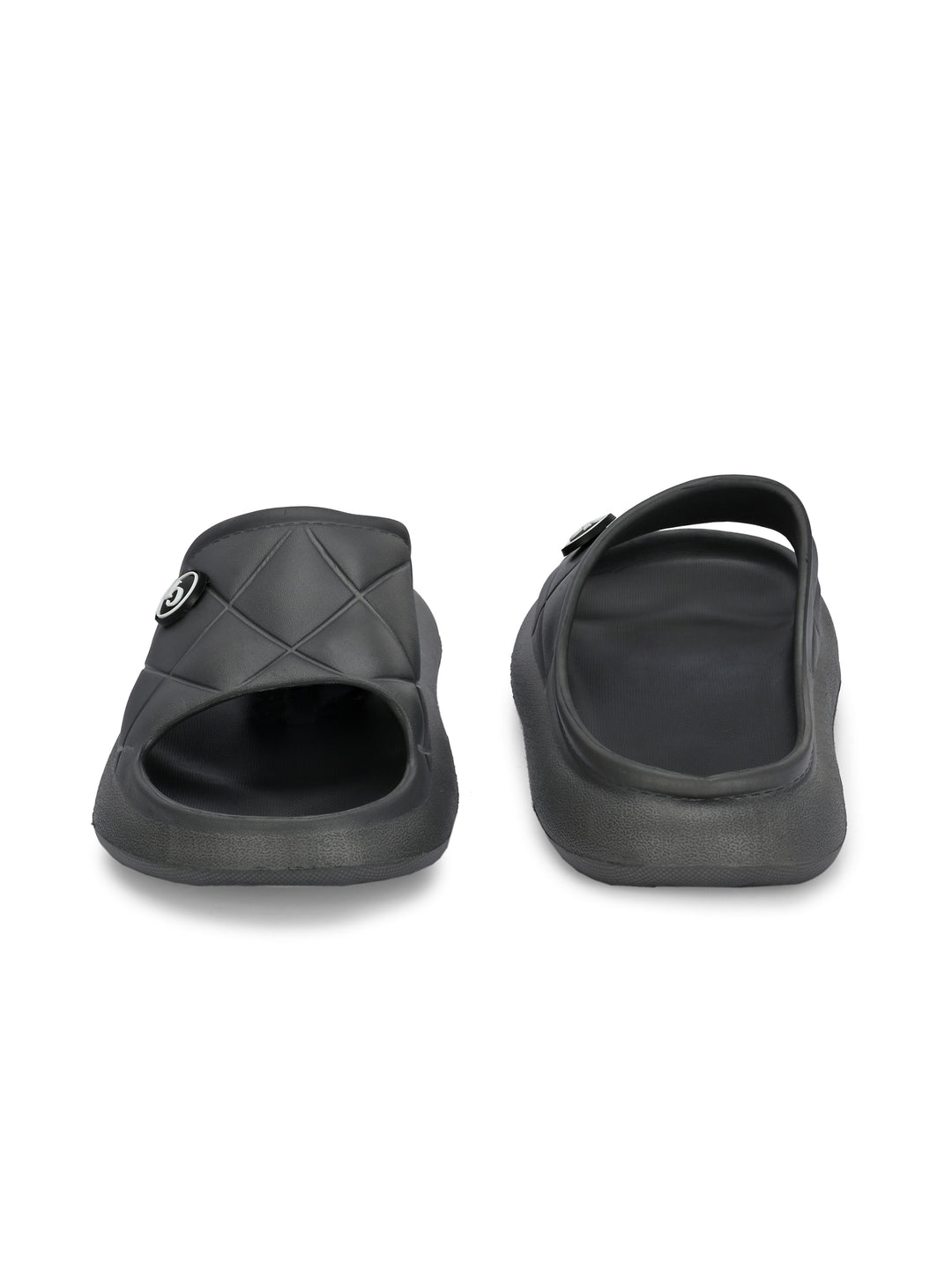 Carlo Romano Grey Colour EVA Sliders For Men Trending design Anti-slip sole Sweat free Super flexible Ergonomic and cushioned footbed