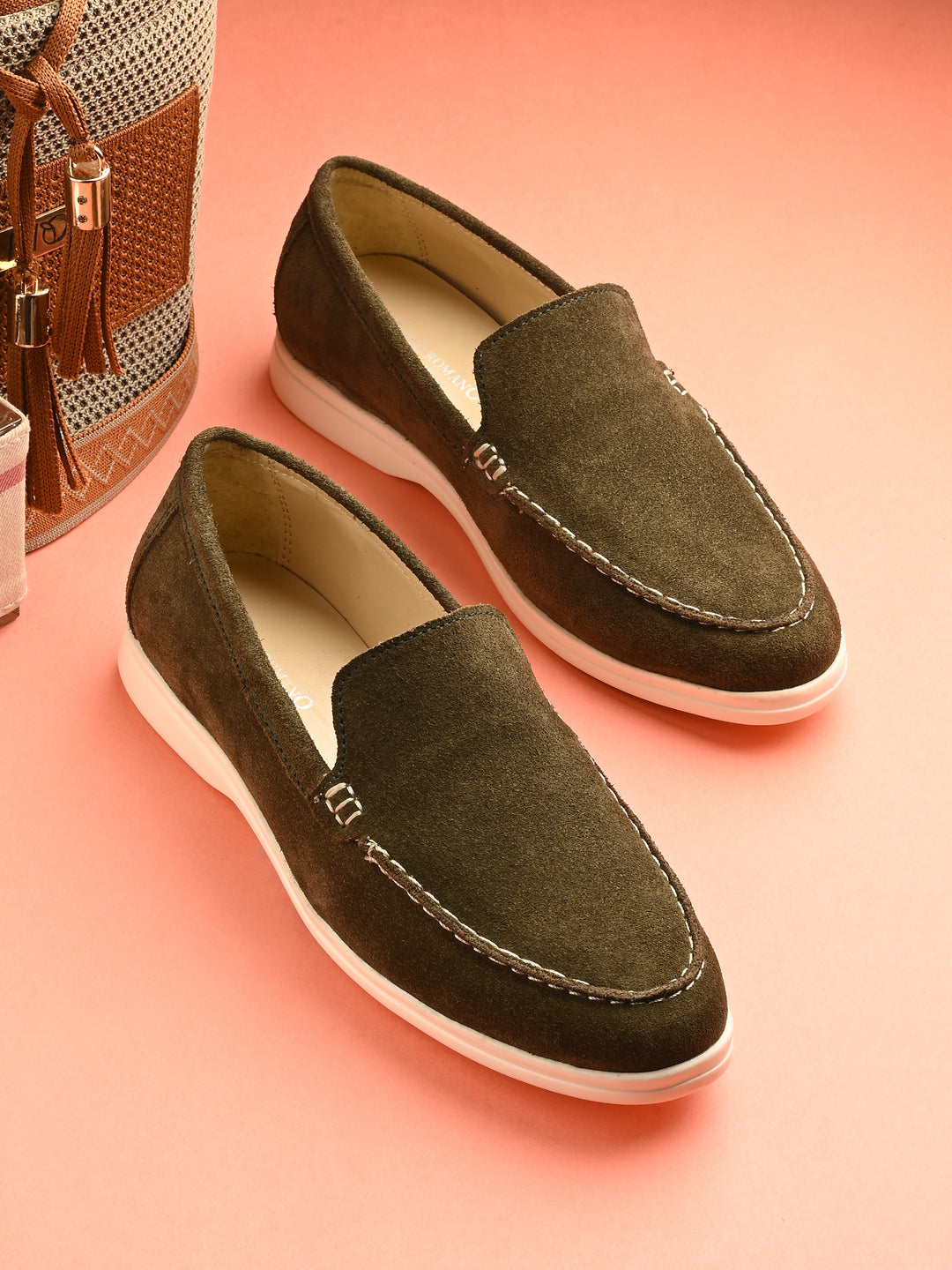 CARLO ROMANO SUEDE LEATHER STYLISH LOAFER SHOES FOR WOMEN