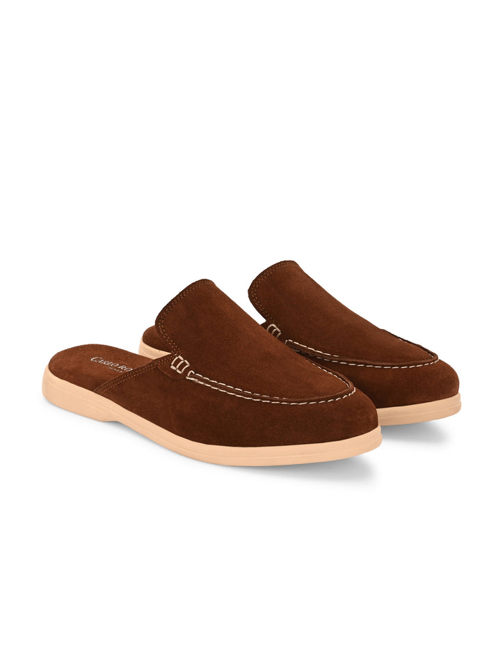 CARLO ROMANO BY WASAN PREMIUM STYLISH SUEDE LEATHER MULES FOR WOMENS
