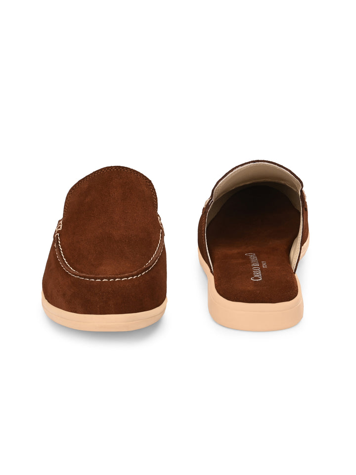 CARLO ROMANO BY WASAN PREMIUM STYLISH SUEDE LEATHER MULES FOR WOMENS