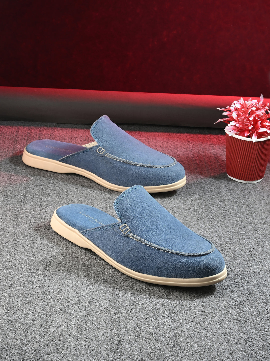 CARLO ROMANO BY WASAN PREMIUM STYLISH SUEDE LEATHER MULES FOR WOMENS