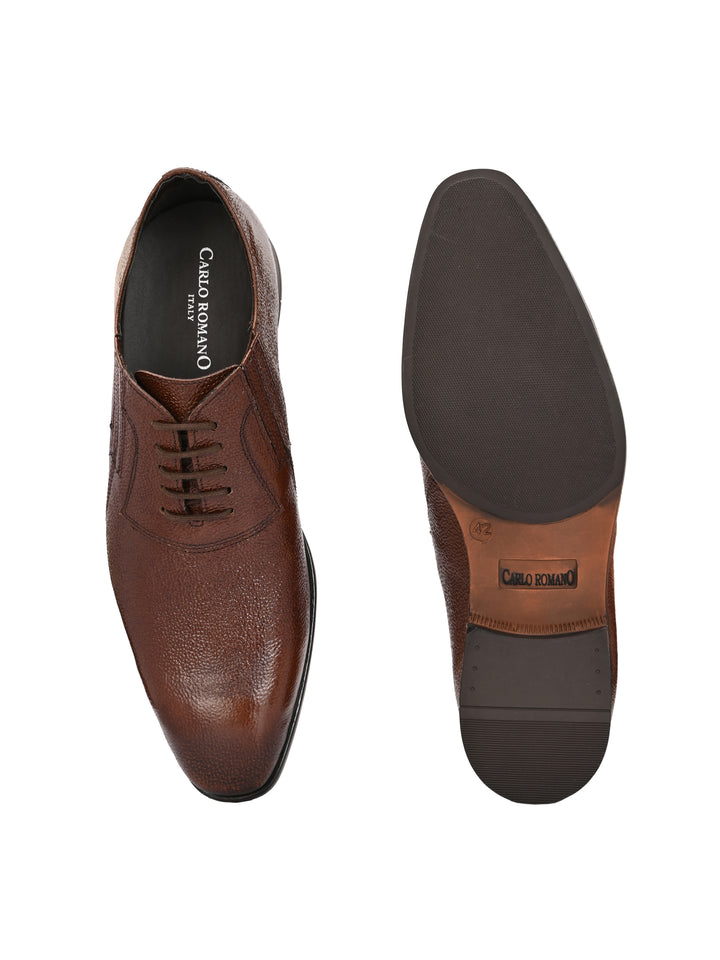 CARLO ROMANO BY WASAN BROWN COLOR GENUINE LEATHER  SHOES FOR MEN