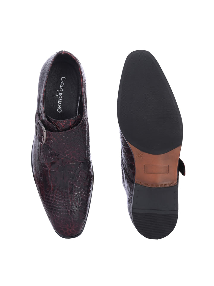 CARLO ROMANO BY WASAN PREMIUM STYLISH CROCO PRINTED LEATHER SHOES FOR MEN