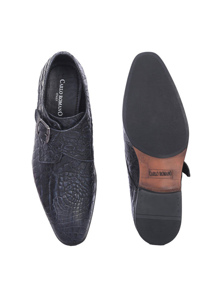 CARLO ROMANO BY WASAN PREMIUM STYLISH CROCO PRINTED LEATHER SHOES FOR MEN