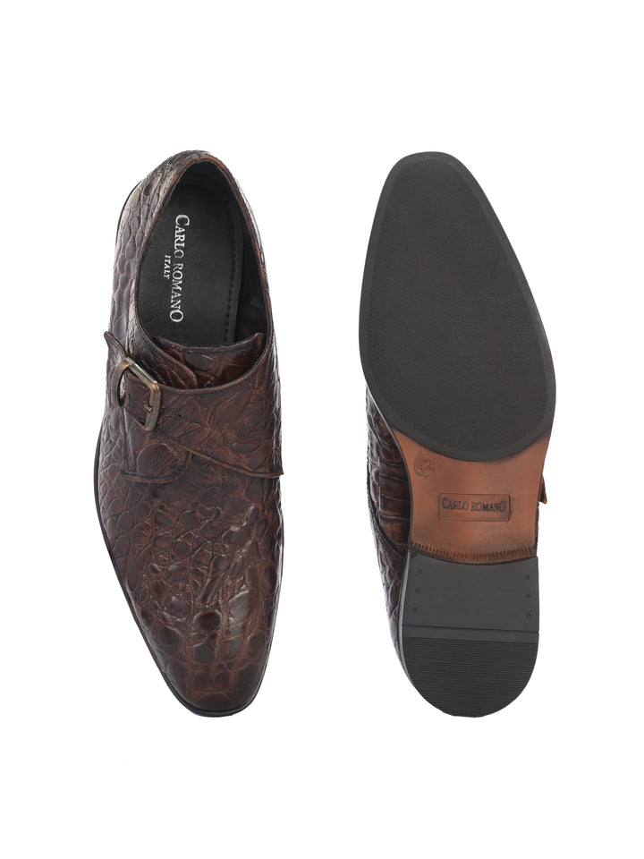 CARLO ROMANO BY WASAN PREMIUM STYLISH CROCO PRINTED LEATHER SHOES FOR MEN