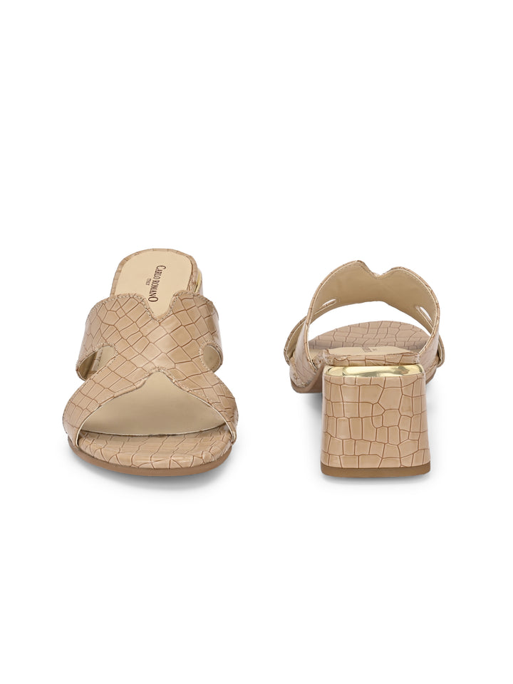 CARLO ROMANO VEGAN LEATHER CROCO PRINTED SLIPPER FOR WOMEN